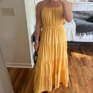 Yellow Maxi Tiered Dress